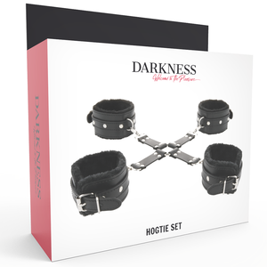 Darkness – Menottes en cuir pour pieds et mains noir