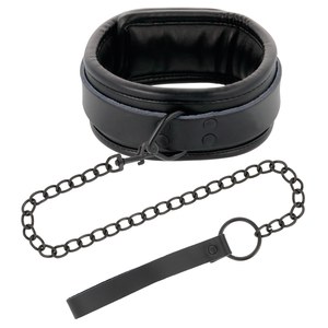 Darkness – Menottes et collier en cuir noir
