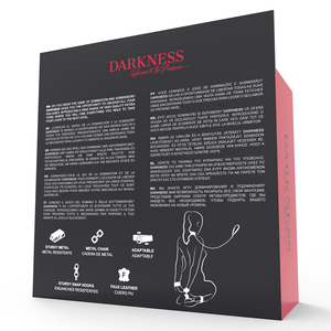 Darkness – Menottes et collier en cuir noir
