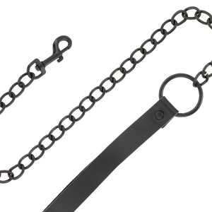 Darkness – Menottes et collier en cuir noir