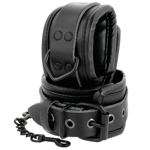 Darkness – Menottes et collier en cuir noir