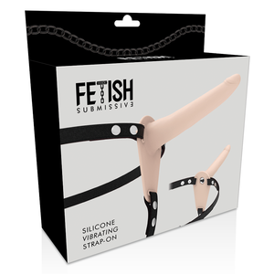 Fetish Submissive Harness – Vibrateur silicone flesh 15 cm