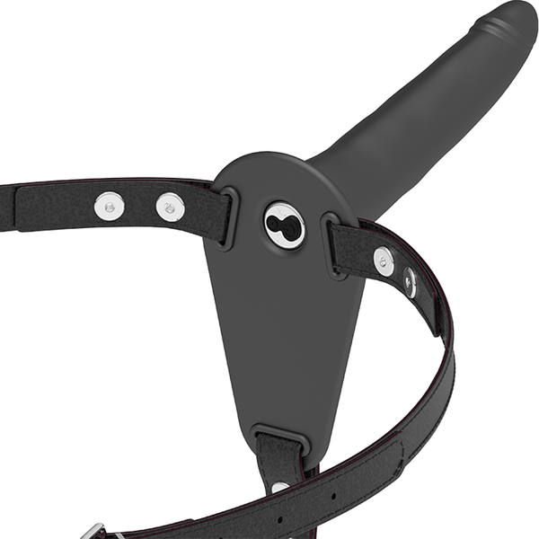 Fetish Submissive Harness – Vibrateur silicone noir 15 cm