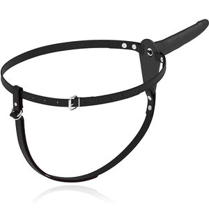 Fetish Submissive Harness – Vibrateur silicone noir 15 cm