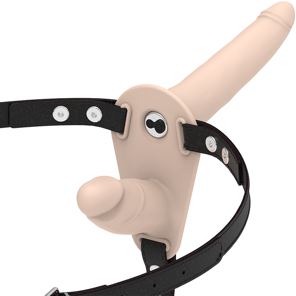 Fetish Submissive Harness – Vibrateur flesh up double pénétration