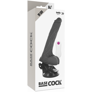 Basecock – Vibrateur réaliste télécommande noir 19 cm -o- 4 cm