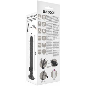 Basecock – Vibrateur réaliste télécommande noir 20 cm -o- 4 cm