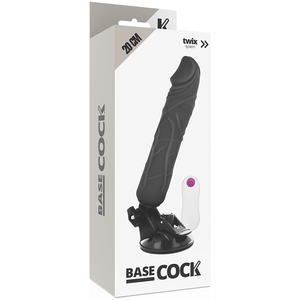 Basecock – Vibrateur réaliste télécommande noir 20 cm -o- 4 cm