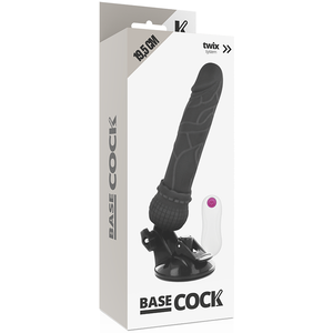 Basecock – Vibrateur réaliste télécommande noir 19.5 cm -o- 4 cm