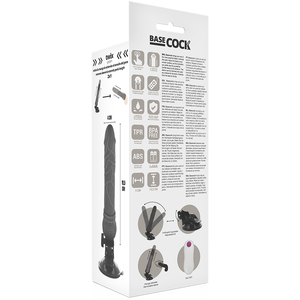Basecock – Vibrateur réaliste télécommande noir 19.5 cm -o- 4 cm