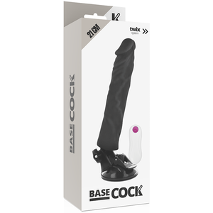 Basecock – Vibrateur réaliste télécommande noir 21 cm -o- 4 cm