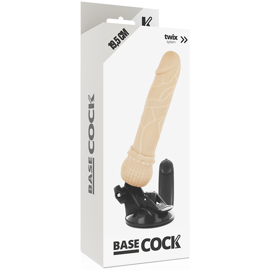BASECOCK - VIBRADOR REALISTIC CONTROL REMOTO NATURAL 19.5 CM -O- 4 CM
