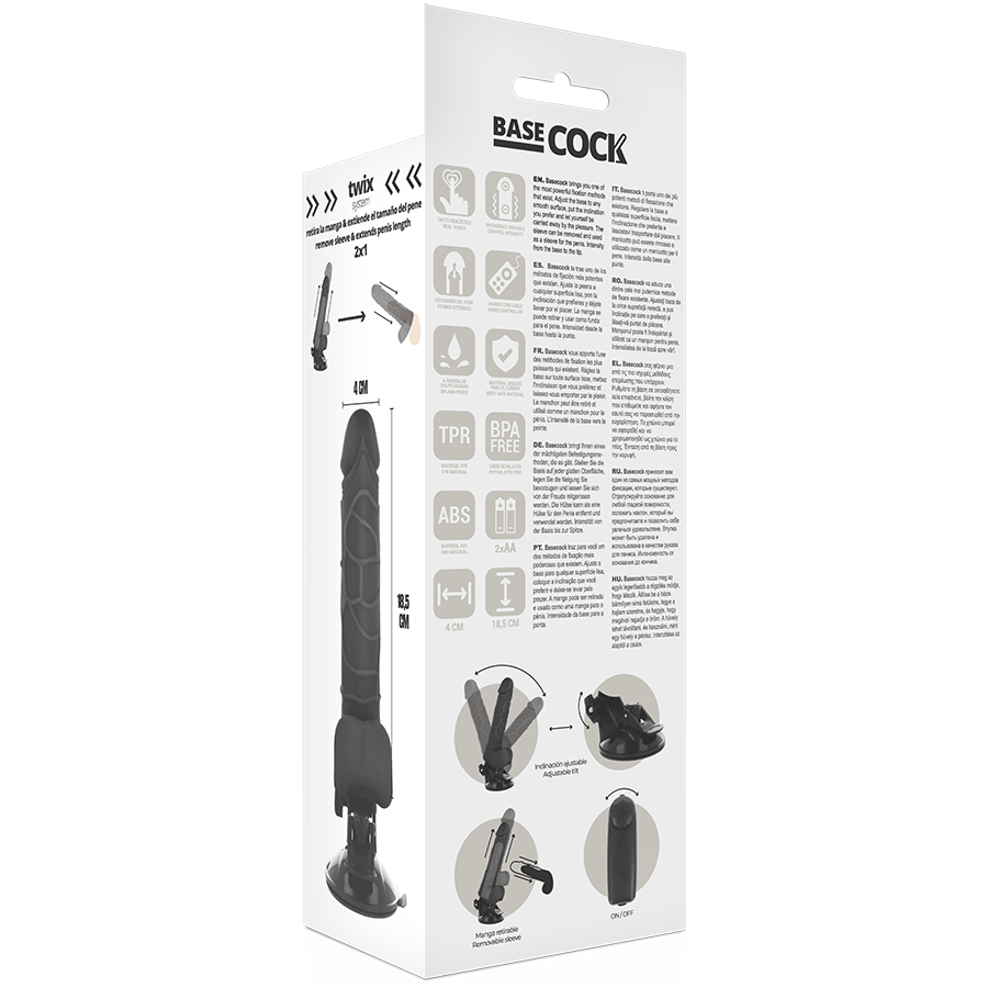 BASECOCK - VIBRADOR REALISTIC CONTROL REMOTO NATURAL 18.5 CM -O- 4CM