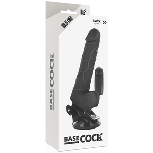 Basecock – Vibrateur réaliste télécommande noir 18.5 cm -o- 4cm