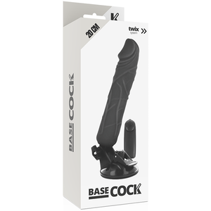 Basecock – Vibrateur réaliste télécommande noir 20 cm -o- 4 cm