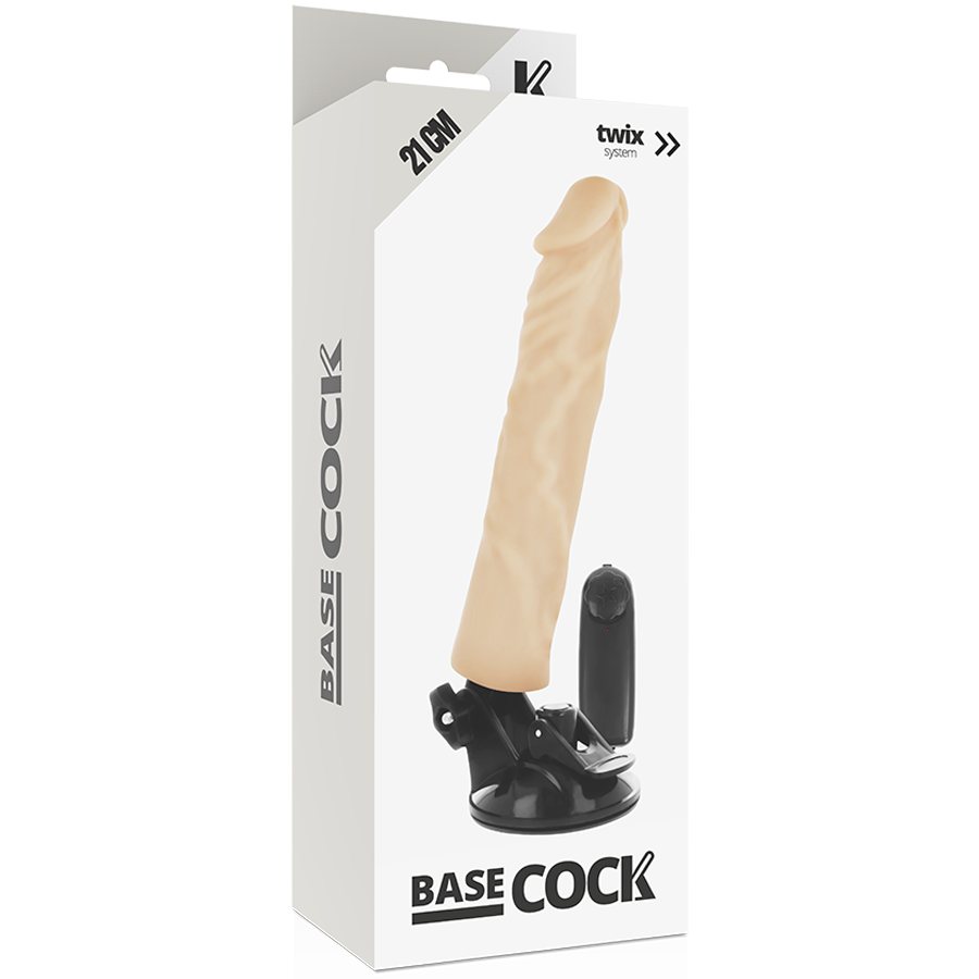 BASECOCK - VIBRADOR REALISTIC CONTROL REMOTO NATURAL 21 CM -O- 4 CM