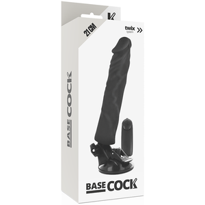 Basecock – Vibrateur réaliste télécommande noir 21 cm -o- 4 cm