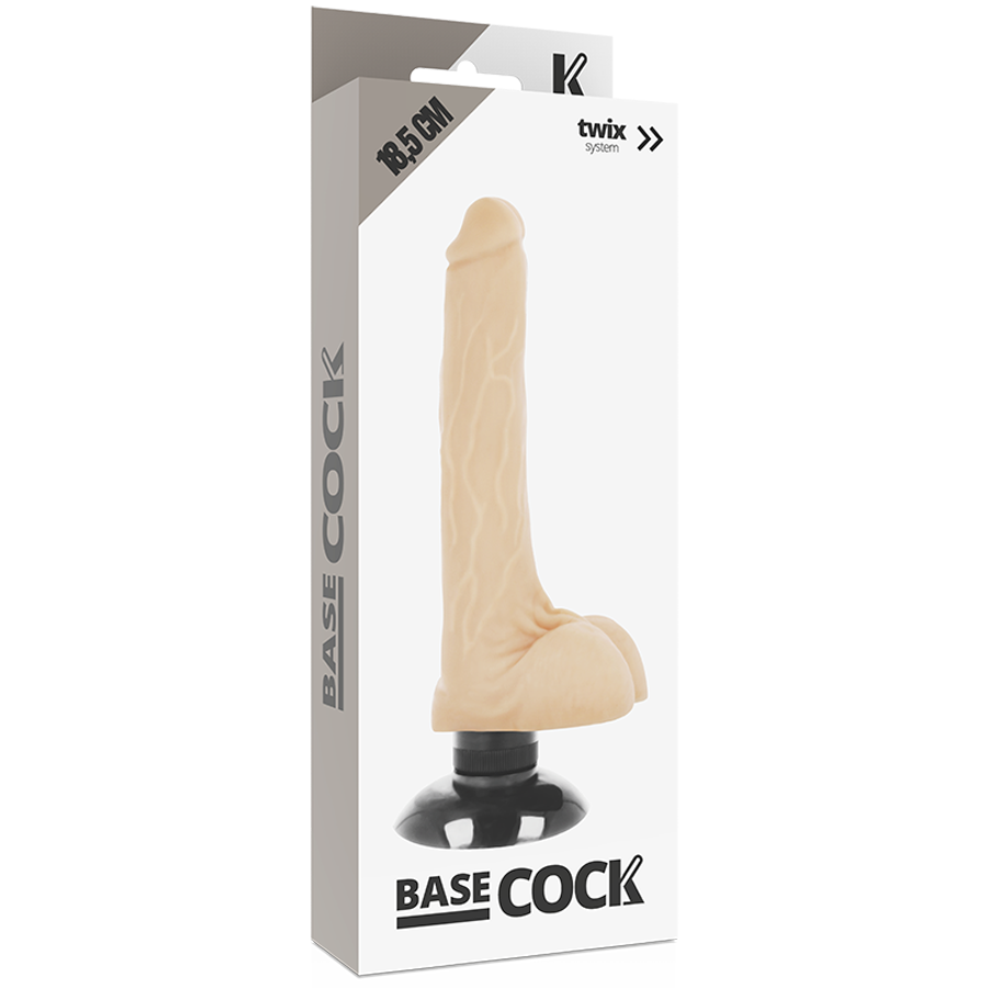 BASECOCK - VIBRADOR REALISTICO 2-1 NATUURLIJK 18,5 CM -O- 4 CM