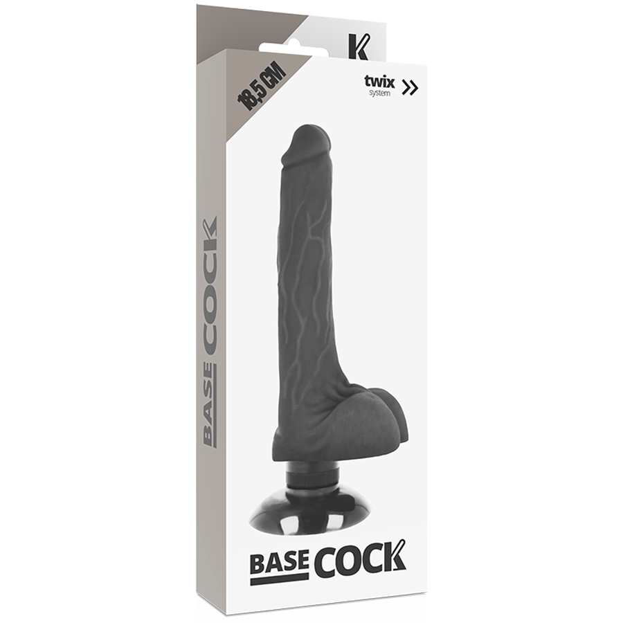 BASECOCK - VIBRADOR REALISTICO 2-1 NATUURLIJK 18,5 CM -O- 4 CM