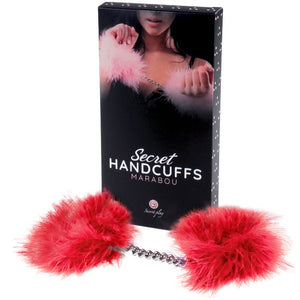 SecretPlay – Menottes marabou rouge