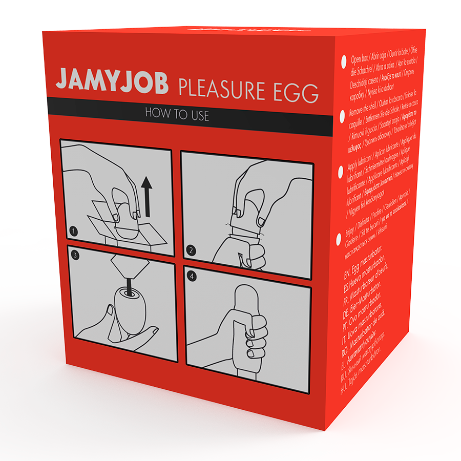 JAMYJOB - HUEVO MASTURBADOR DISCRETO VERSIE ROJO VREUGDE