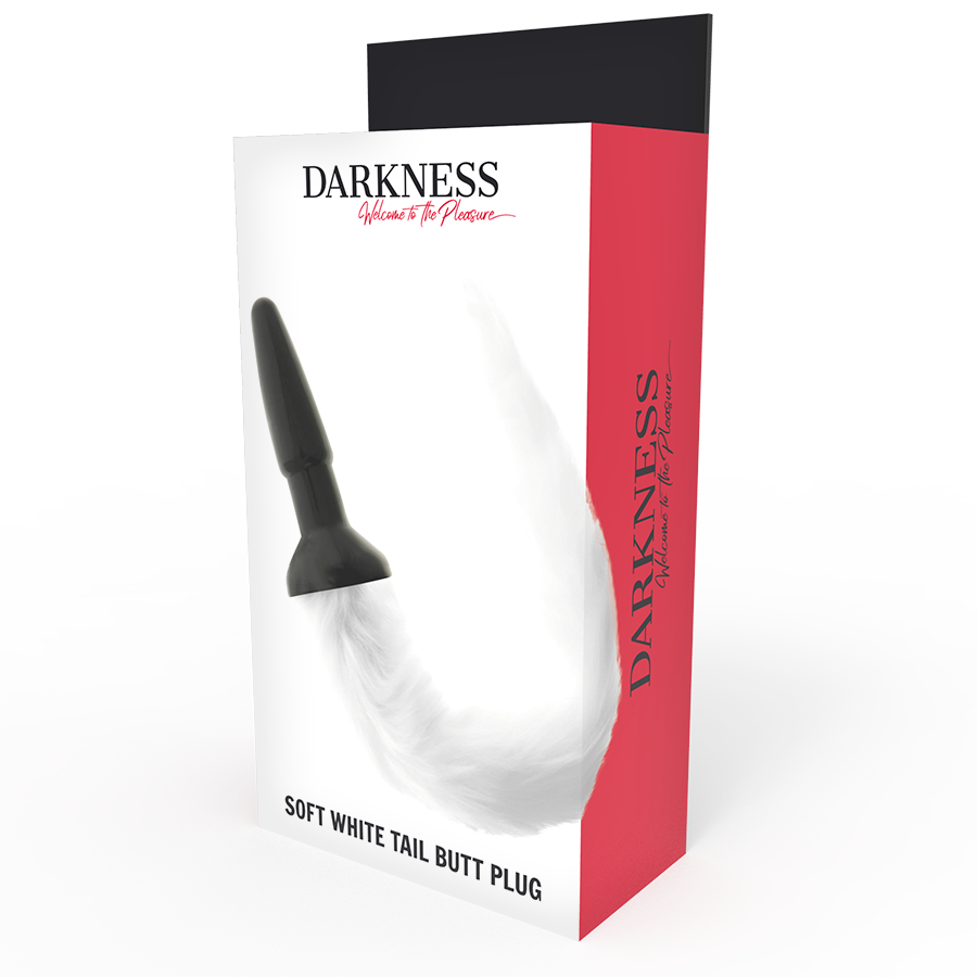 DARKNESS - SILICONEN ANAALPLUG MET WITTE COLA