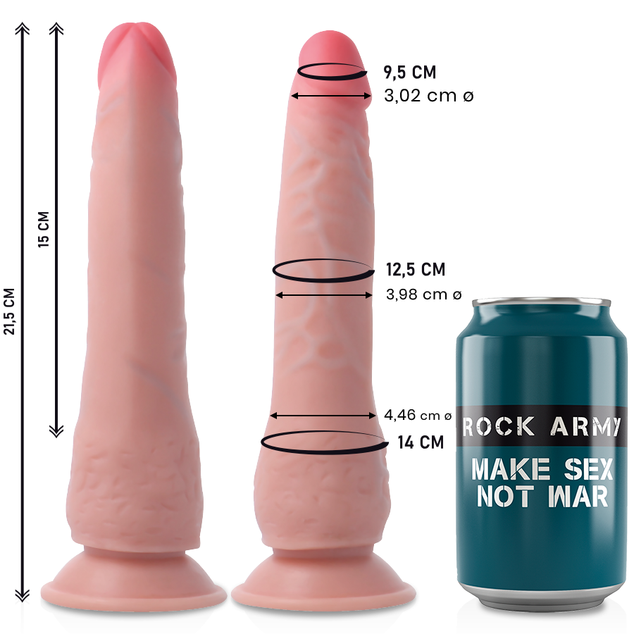 ROCKARMY - CRUSADER DILDO REALISTA DUBBELE DICHTHEID 21,5 CM -O- 4,46 CM