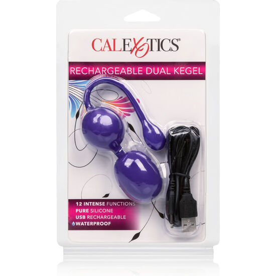 CALEXOTICS - OPLAADBARE DUBBELE KEGELBOLAS LILA