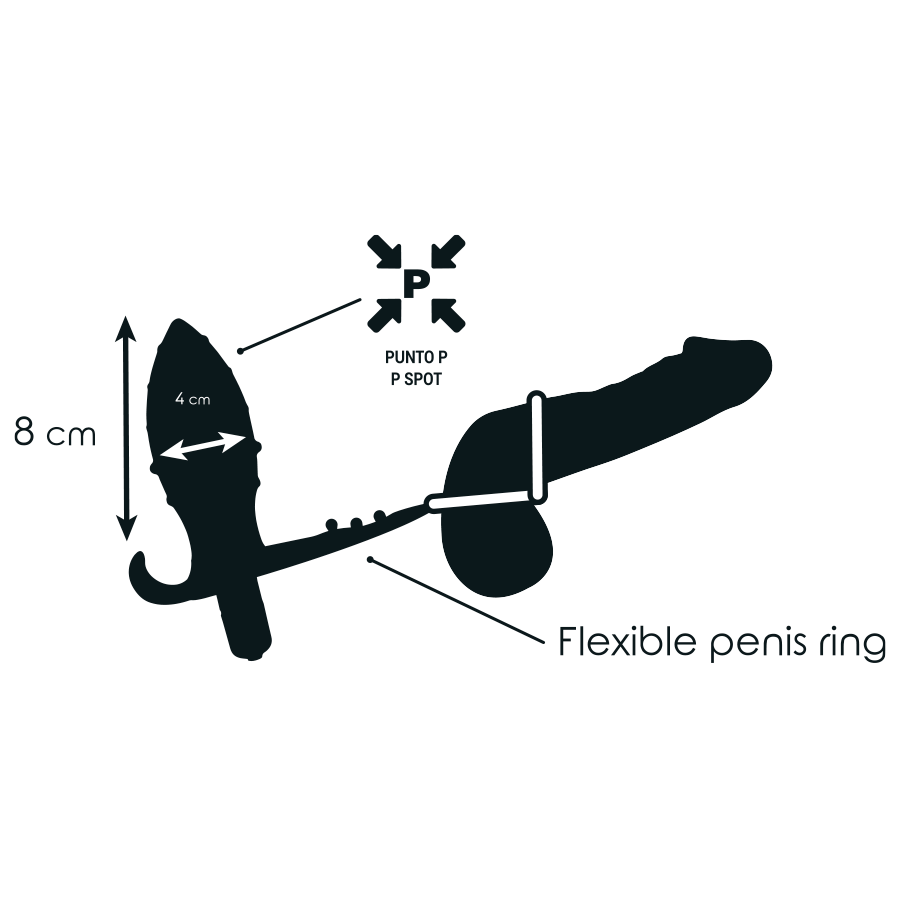 ADDICTED TOYS - ANALE PLUG MET ANILLA DOBLE NEGRO