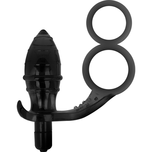 ADDICTED TOYS - ANAL PLUG WITH ANILLA DOBLE NEGRO