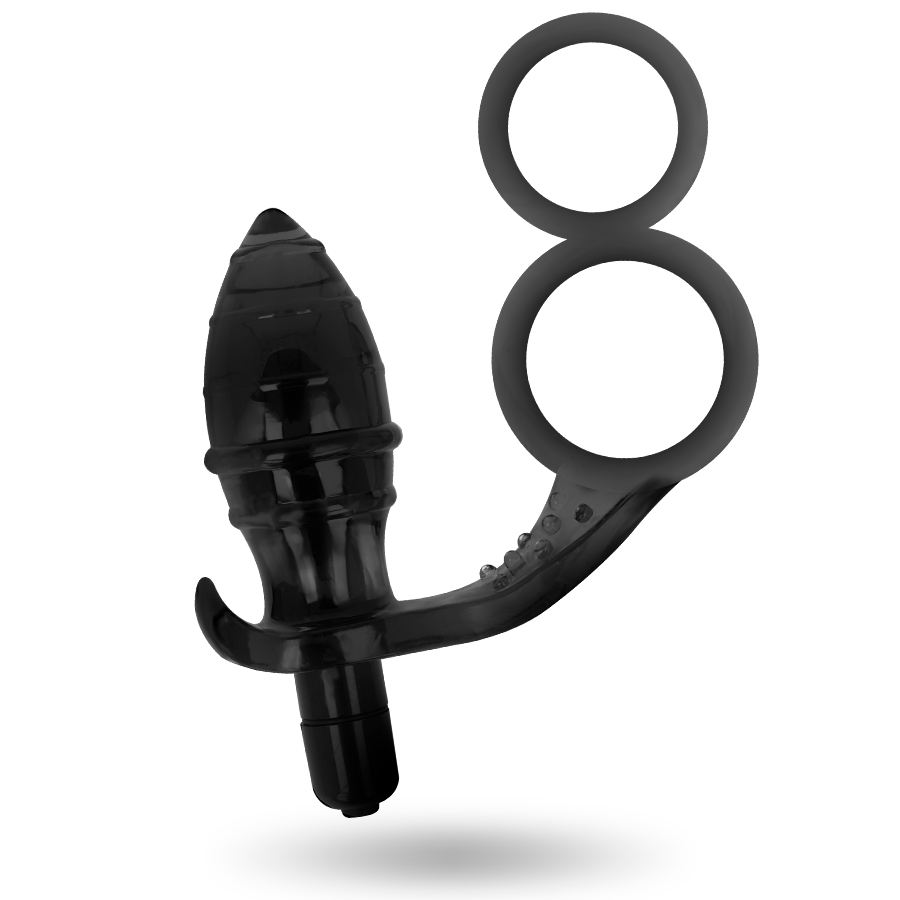 ADDICTED TOYS - ANALE PLUG MET ANILLA DOBLE NEGRO