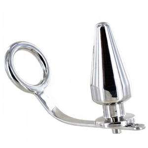 Metal Hard – Anneau en acier avec plug anal 45 x 45mm