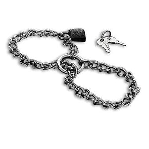 Metal Hard – Menottes avec chaîne en acier inoxydable.