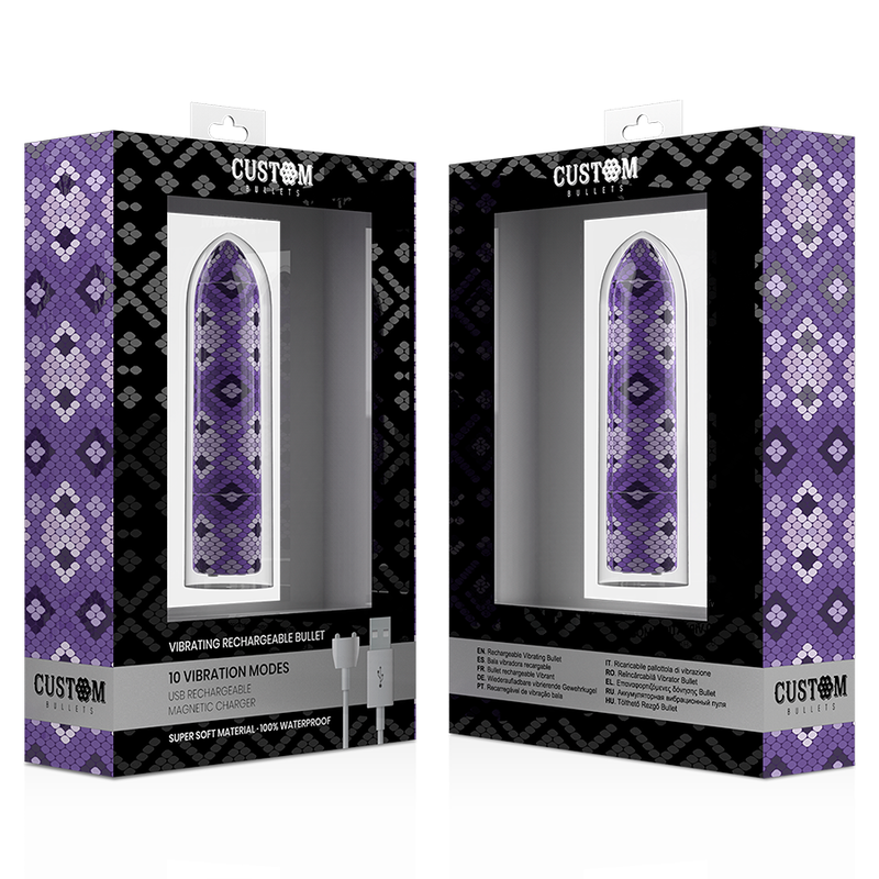 CUSTOM BULLETS - RECHARGEABLE BALA SNAKE LILA 10 INTENSIDADES