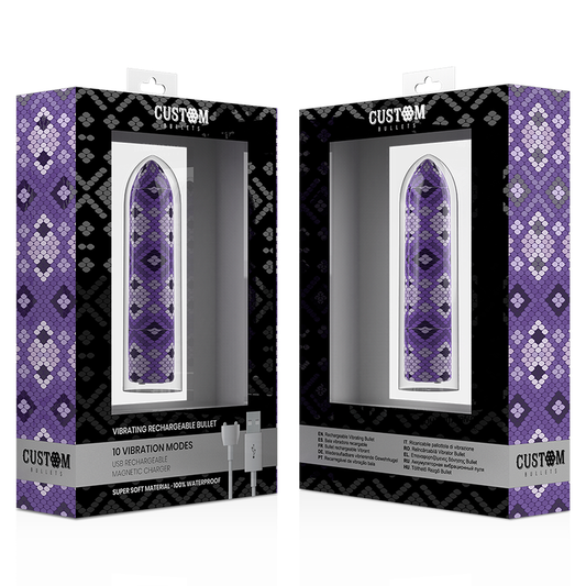 CUSTOM BULLETS - RECHARGEABLE BALA SNAKE LILA 10 INTENSIDADES
