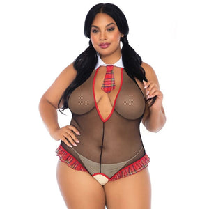 Leg Avenue – Écolière crothless fitness teddy grande taille