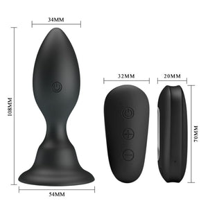 Mr Play – Plug anal avec télécommande vibration noire