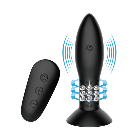 MR PLAY - STEKKER MET BOLAS ROTADORAS NEGRO CONTROLE AFSTANDSBEDIENING