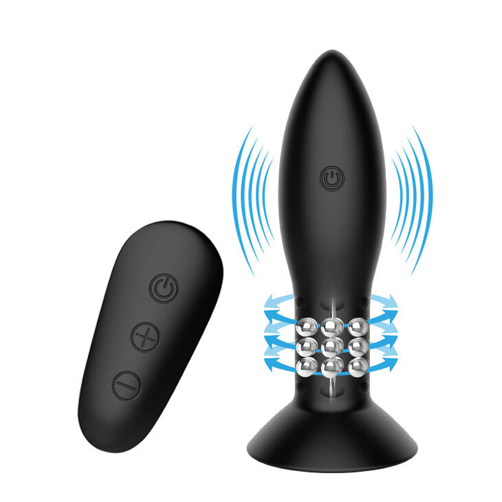 MR PLAY - STEKKER MET BOLAS ROTADORAS NEGRO CONTROLE AFSTANDSBEDIENING