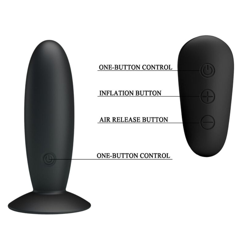 MR PLAY - ANALE PLUG MET ZWARTE VIBRATIECONTROLE OP AFSTANDSBEDIENING