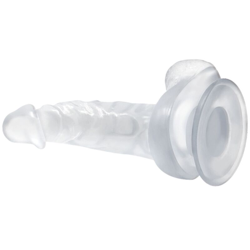 BAILE - REALISTISCHE DILDO MET VENTOSA EN TESTICULOS 16,7 CM TRANSPARANT
