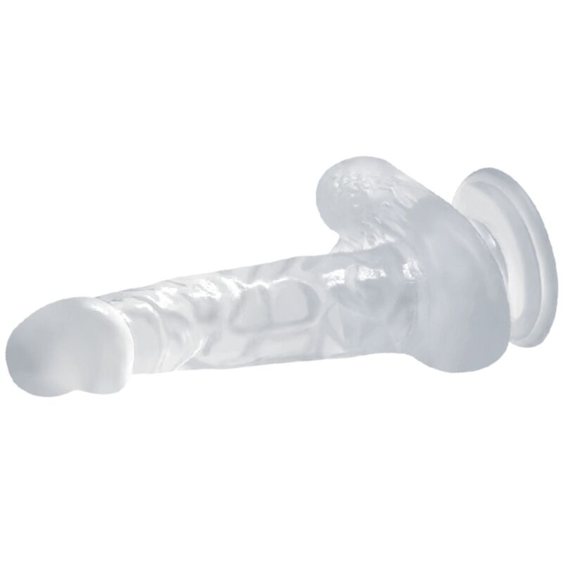 BAILE - REALISTISCHE DILDO MET VENTOSA EN TESTICULOS 16,7 CM TRANSPARANT