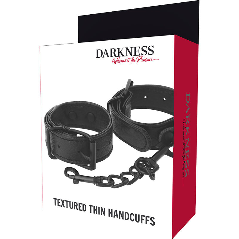 Darkness – Menottes texturées larges et mince