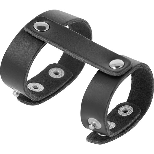 DARKNESS - ANILLO PENE Y TESTICULOS ADJUSTABLE LEATHER
