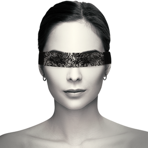 Coquette Chic Desire – Masque en dentelle noire avec ruban