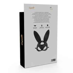 Coquette Chic Desire – Masque en cuir vegan avec oreilles de lapin