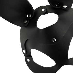 Coquette Chic Desire – Masque en cuir vegan avec oreilles de lapin