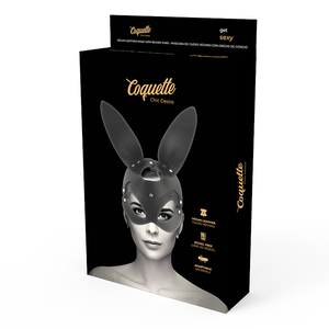 Coquette Chic Desire – Masque en cuir vegan avec oreilles de lapin