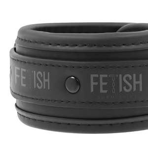 Fetish Submissive – Collier et menottes en cuir végan avec doublure en noprène