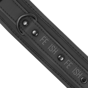 Fetish Submissive – Collier et menottes en cuir végan avec doublure en noprène